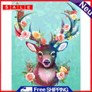 11CT Full Cross Stitch Flower Deer Counted DIY Embroidery Kits Cotton Thread Art