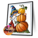 5D DIY Pumpkin Gnome Full Round Drill Diamond Painting Rhinestone Drawing Craft