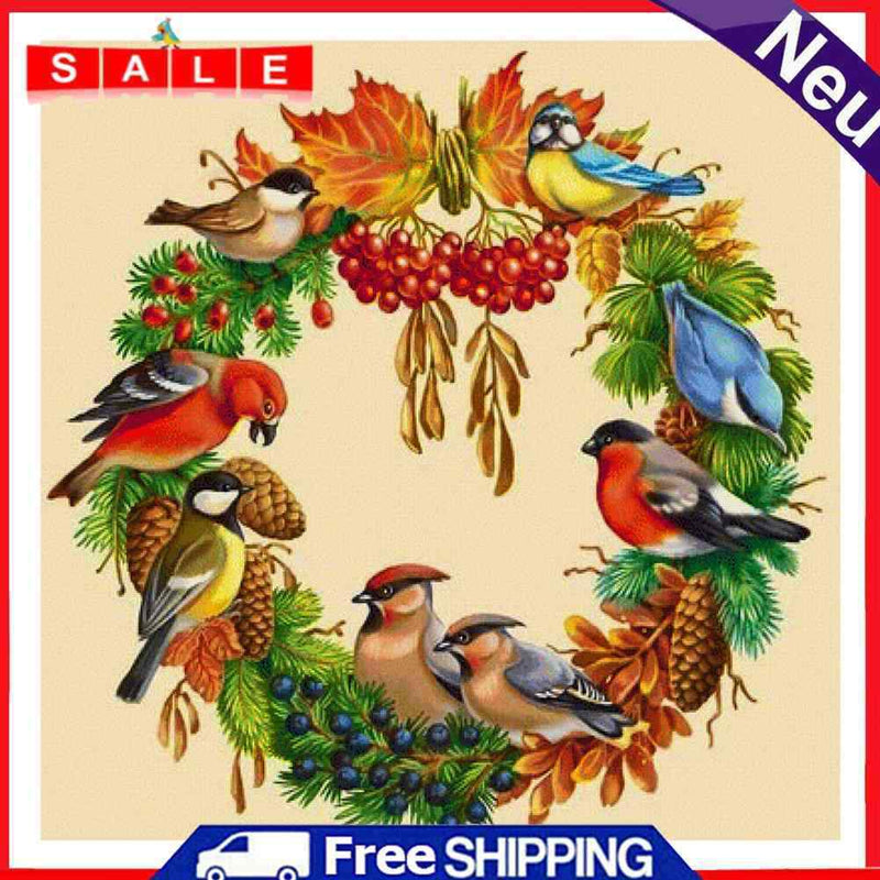 Oil Paint by Numbers Kit Bird Garland DIY Picture Drawing Art Wall Craft Gifts