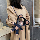 #A Transparent PVC Cute Shoulder School Satchel Bags Simple Rucksack Travel Pack