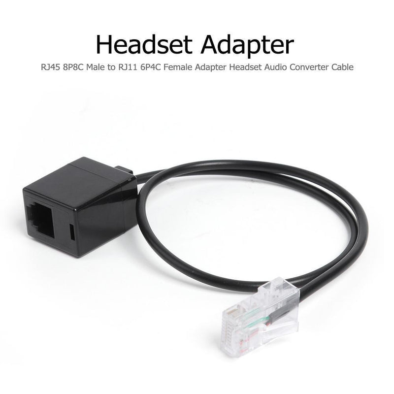 Ethernet RJ45 8P8C Male to RJ11 6P4C Female Adapter Converter Cable for Headset