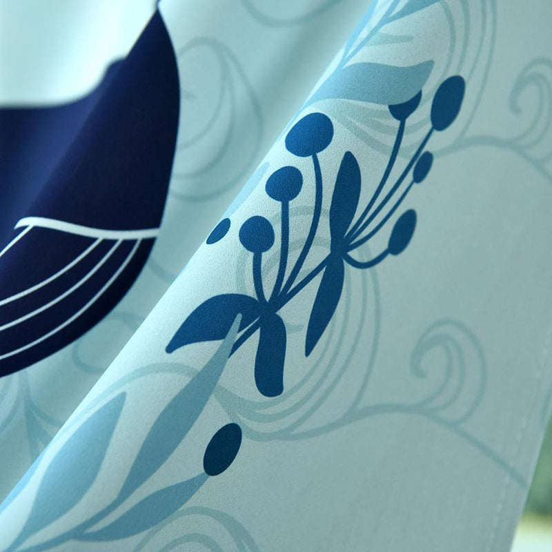 Japanese Digital Printed Short Sheer Kitchen Doorway Curtains Home Decor (D