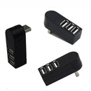 Mini 3 Port USB 2.0 Rotate Splitter HUB High Speed Laptop Expansion R6A9
