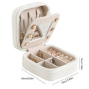 Travel Jewelry Case Waterproof PU Leather Double Layer Organizer (White)