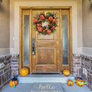 Halloween Fall Peony Pumpkins Wreath Plastic Holiday Wall Hanging Garlands Decor