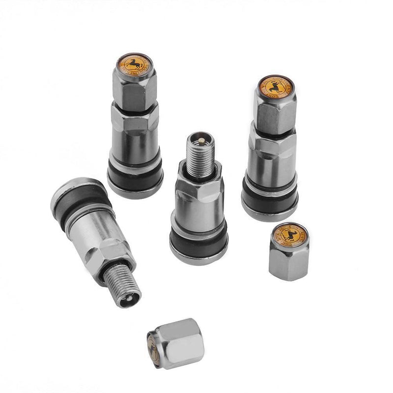 4pcs Car Tubeless Tyre Valve Stems Aluminum Tire Air Valve Stems (Grey) Newly