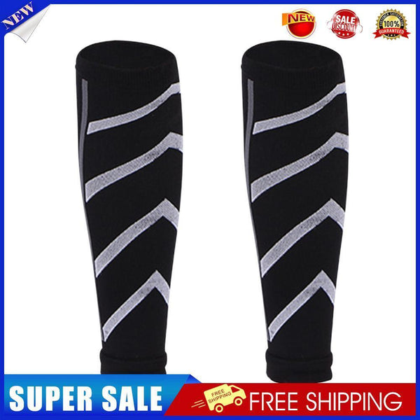 Leg Calf Shin Splints Support Running Athletics Compression Sleeves (Black)