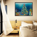 Ocean Xmas Tree Full Cross Stitch 11CT Counted Cotton Handmade Needlework