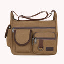 Canvas Men Messenger Bag Casual Multi Pockets Student Travel Shoulder Handb