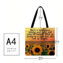 Sunflower alphabet Printed Shoulder Shopping Bag Casual Large Tote Handbag