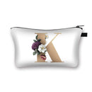 SoeHong cosmetic bag / culture bag with alphabet flower print, for travel