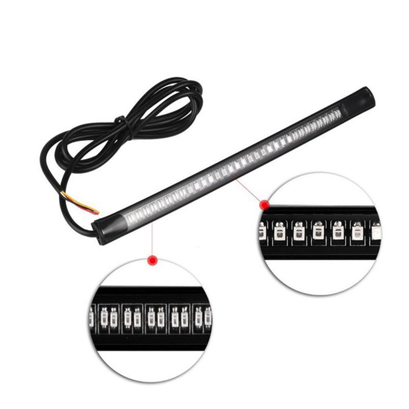 Motorcycle Flexible 48LED Brake Turn Signal Light Strip License Plate Tail Newly