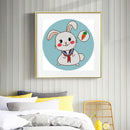 14CT Partial Cross Stitch Sailor Rabbit Stamped DIY Cotton Thread Needlework Kit