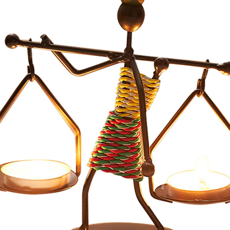 Creative Retro Metal Candle Holder Home Romantic Candlestick Ornaments (C) Newly