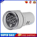 2pcs AC Round LED Digital Display Voltage Meter Ampermeter Monitor (White)