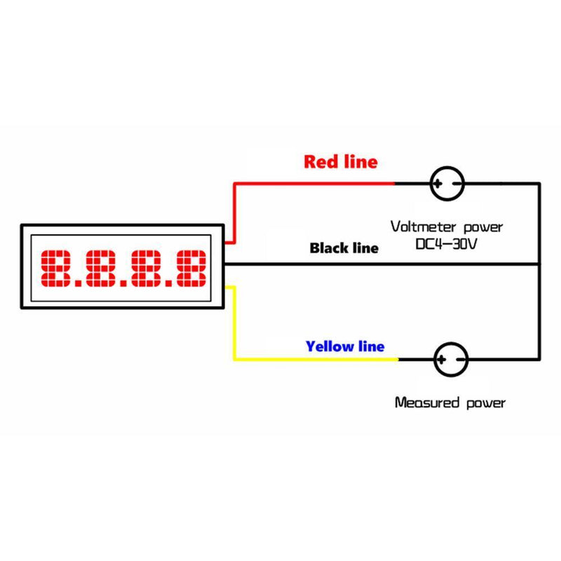 Mini LED Display 4 Bits 0-100V Voltmeter Panel Volt Voltage Meter (0.36inch