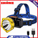 Waterproof Night Fishing Headlamp 1200mAh Built-in Battery Portable Headlight