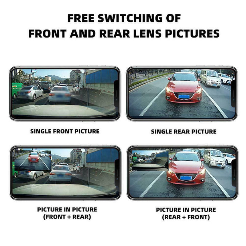 Car DVR 4Inch Screen Full HD 1080P Dual Lens Rear View Video Recorder Dash Q9L7