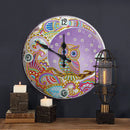 30 x 30cm Metal Tin Diamond Painting Clock DIY Owl Rhinestone Picture Wall Decor