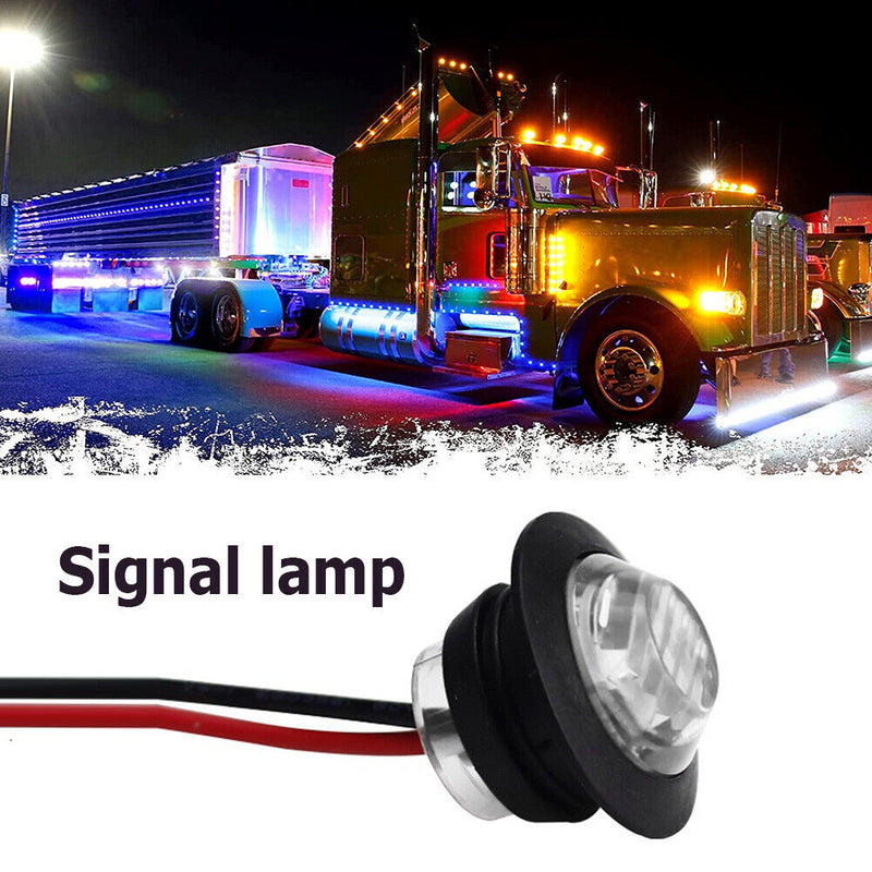 5pcs 12V-24V 3 SMD LEDs Trailer Side Marker Lights Clearance Light (White) Newly