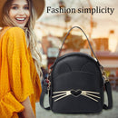 Fashion Crossbody Bag Women Cartoon Cute Cat Leather Travel Shoulder Backpack