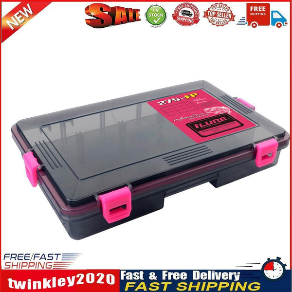 Double Sided Fish Hook Lures Bait Storage Box Fishing Tackle Case (Pink) Newly