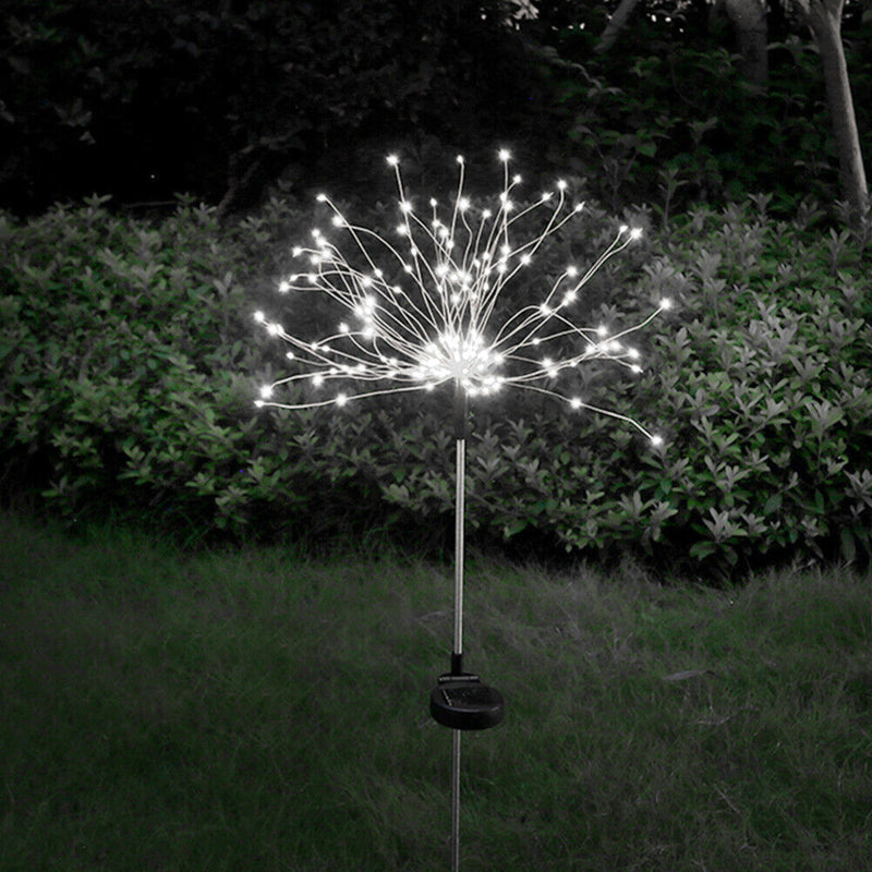 Waterproof Solar 90 LED Firework Ground Lawn Garden Light (Cold White) Newly