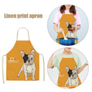 Kitchen Linen Yellow Apron Dog Painted Dinner Party Cooking Supply Pinafore