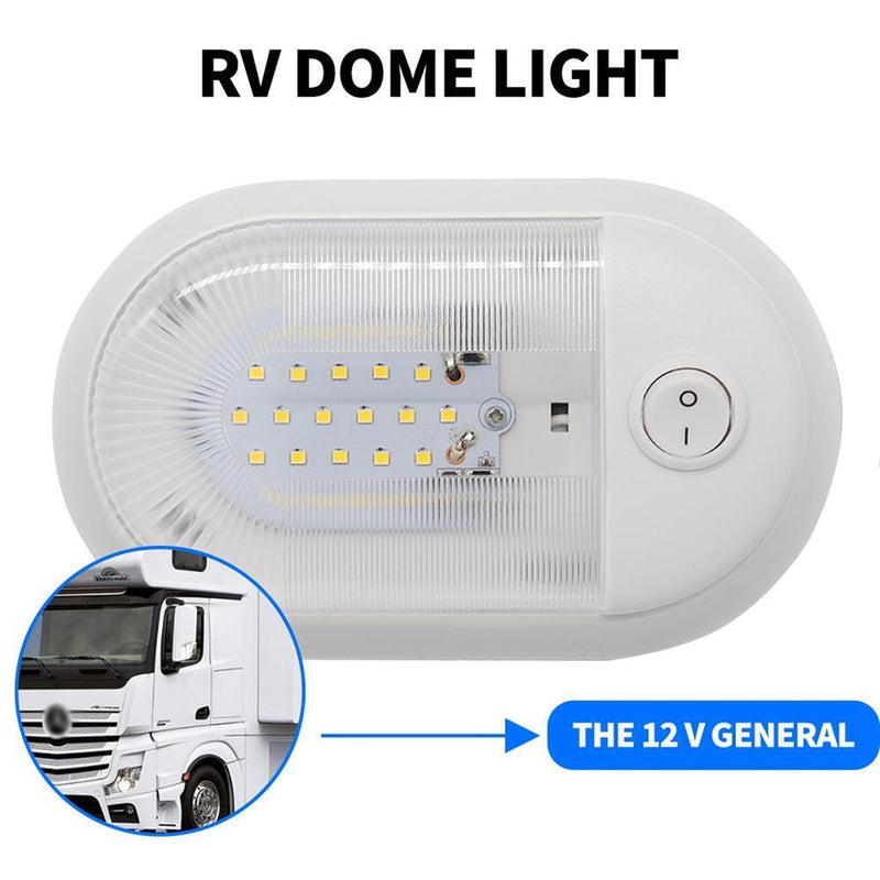 12-24V 24 LED Dome Light Ceiling Lamp with Switch for RV Marine Boat Yacht Newly