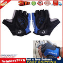 Fashion Cycling Bicycle Motorcycle Sport Gel Half Finger Gloves Blue Sz XL Newly