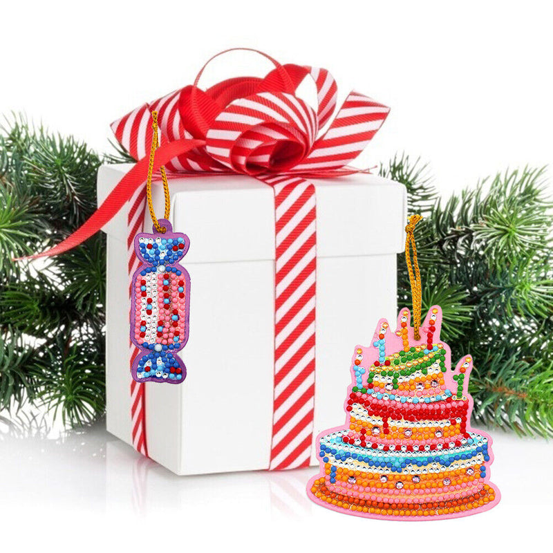 10pcs Diamond Painting Single Side Special Shape Greeting Card Festival Pendants