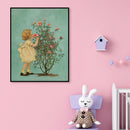 Full Embroidery Stamped Rose Girl DIY 11CT Eco-Cotton Thread Cross Stitch K