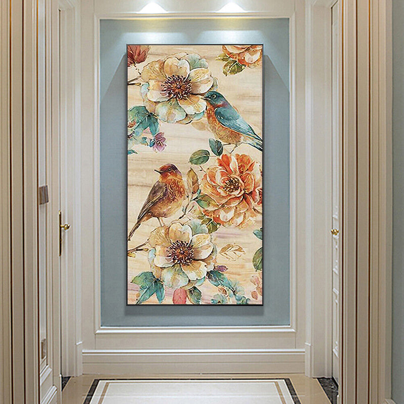 Zero Basis Paint by Number Kit Oil Drawing HandPainted Paint Bird Flower Patt