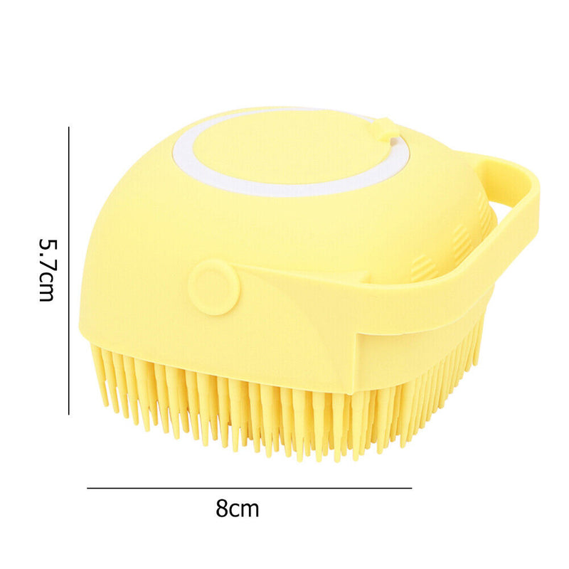Pet Dog Massage Shampoo Brush Cat Bath Shower Brush Cleaning Comb (Yellow) Newly