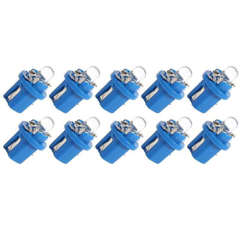 10pcs T5 B8.5D LED Car Light Auto Dashboard Instrument Light Bulbs (Blue) Newly