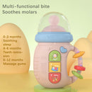 Bite Teether Milk Bottle Children Toys Education Soothing Vocal Music Phone