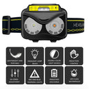 Induction Headlamp Work Lamp Strong Headlight XPG+COB Yellow Light