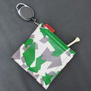 Mini Square Double-Sided Golf Ball Cleaning Towel w/ Carabiner Camo (Green)