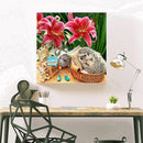 Full Drill Round Rhinestone DIY 5D Mosaic Hedgehog Clock Painting Kit Room Decor