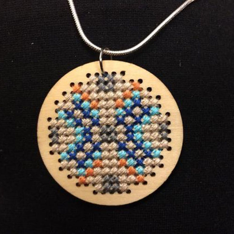 DIY Crafts Wood Sewing Jewelry Pendant Key Ring Making Cross Stitch Embroidery
