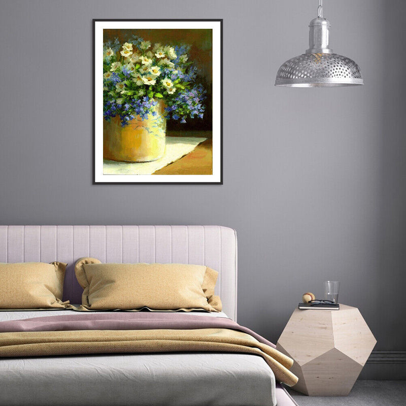 Flowers Oil Paint By Numbers Kits for Adults Children Hand Painted Wall Art Vase