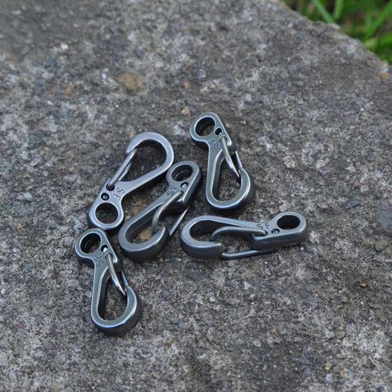 Mini Spring Carabiner Hook EDC Bottle Opener Outdoor Climbing Buckle Key Chai