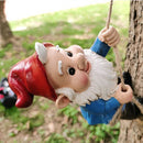 Outdoor Cute Climbing Gnomes Tree Decor Gnome Garden Statue Dwarf Sculpture