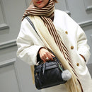 Women Messenger Handbag Shoulder Bag PU Leather Satchel Sling Bag/Black