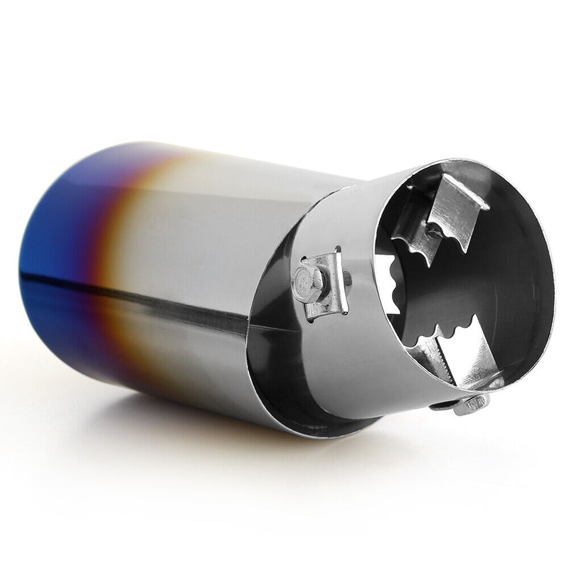 Burnt Blue Bent Stainless Steel Car Exhaust Tip Muffler Tail Pipe Silencer Newly