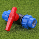 Two-way Ball Valve Plastic for Garden Irrigation PE Pipe Fittings Fish Tank T