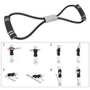Yoga Resistance 8 Word Pull Rope Chest Expander Muscle Training (Black) Newly