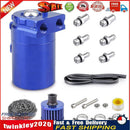 Car Baffled Oil Catch Can Tank with Filter Hose Cleaner Reservoir (Blue) Newly