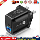 18W PD QC3.0 USB Charger USB C Quick Charge 3.0 Wall Charger (UK Black) Newly