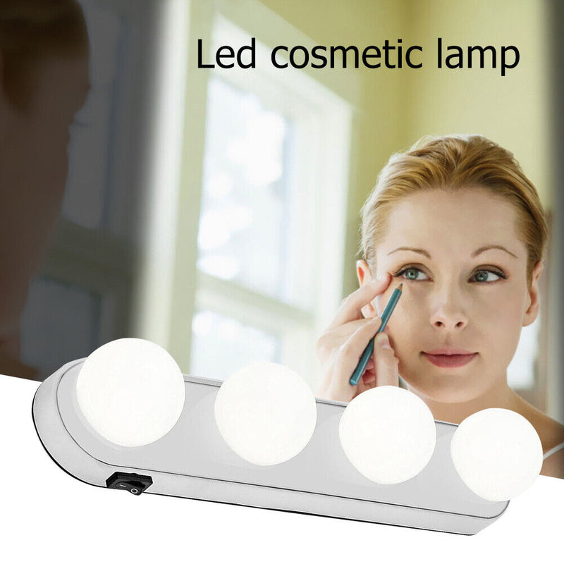 Mutipule-Uses 4 LED Highlight Mirror Lamp Ceramic Glass Desktop Suction Lights